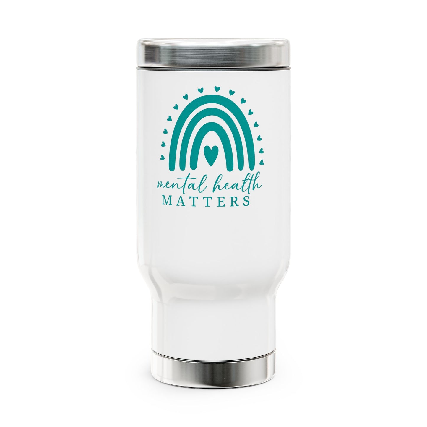 Travel Mug, BIPOC July Mental Health Awareness 14oz Stainless Steel Handle Mug